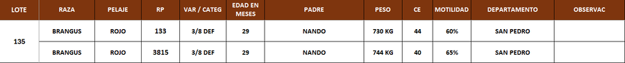 Lote LOTE 135