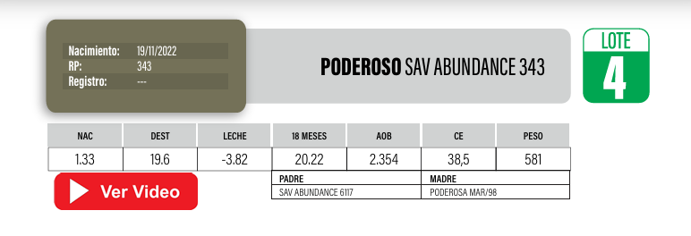 Lote Toros PI / PO / PC Angus a remate en Cabaña La Poderosa, Florida