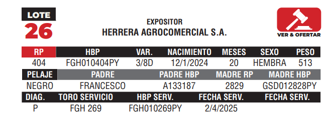 Lote LOTE 26 - CAMPO